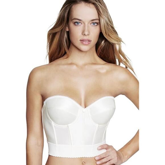 Delicates Vintage White Corset Boned Y2K Coquette Fairycore Bustier Top 36 D - Picture 2 of 6